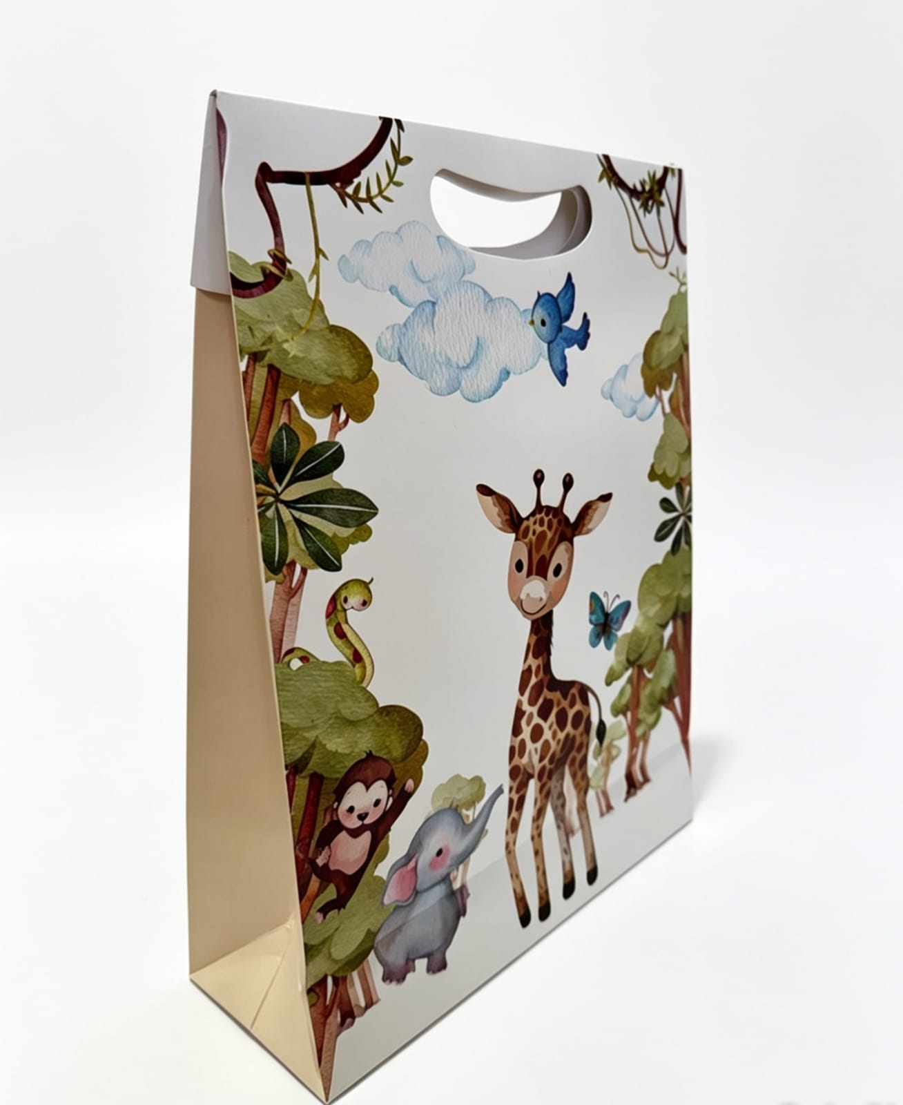 Sacola de papel tipo trapézio p/ presente (Girafa) - Imagem 4