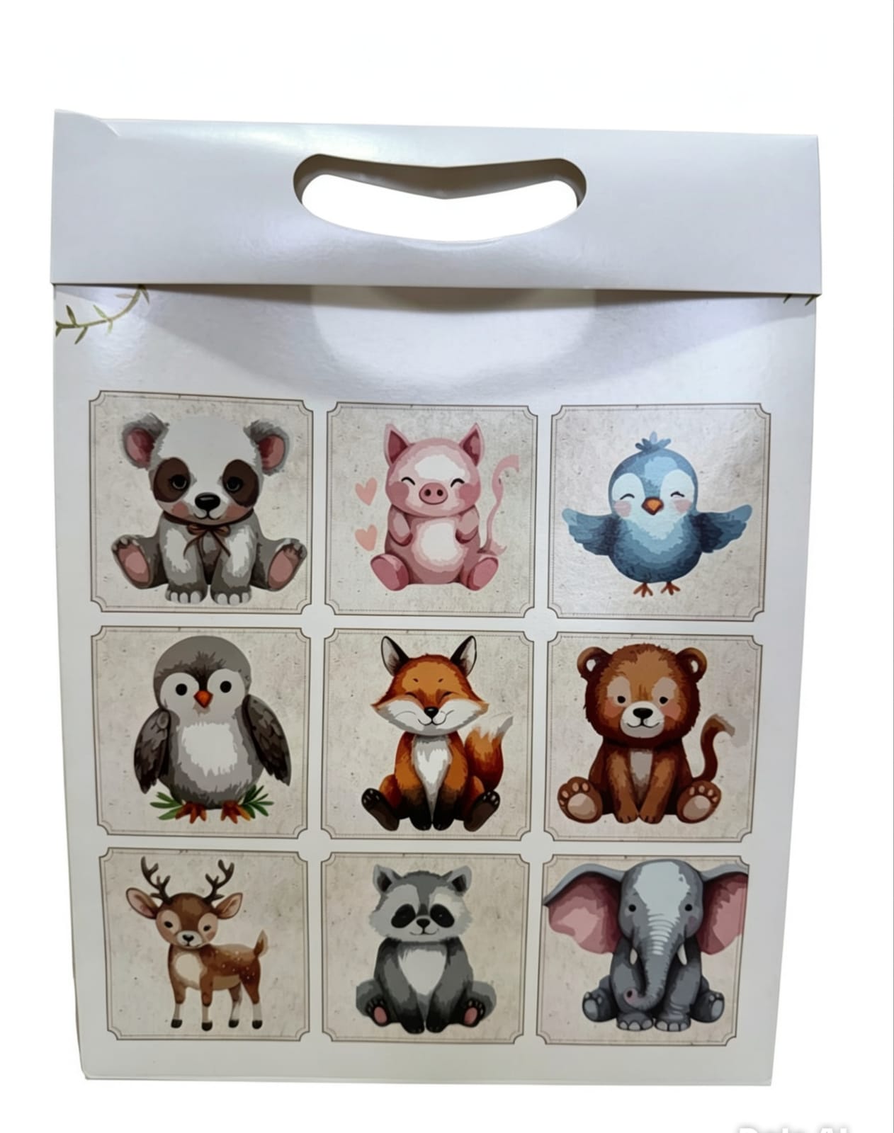 Sacola de papel tipo trapézio p/ presente (Girafa) - Imagem 3