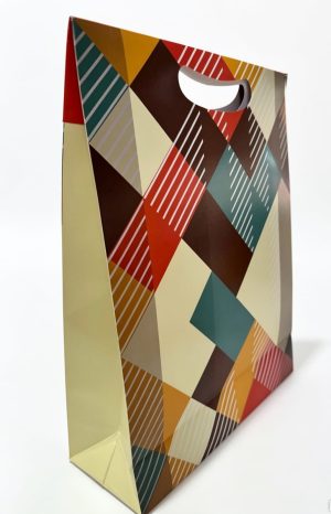 Sacola de papel tipo trapézio p/ presente (Abstrato)